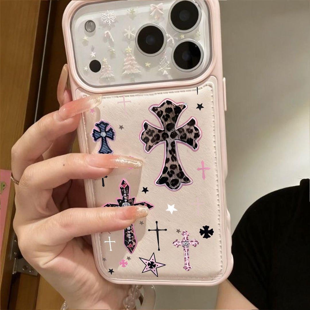 Chrome Hearts Leopard Print Cross iPhone Case