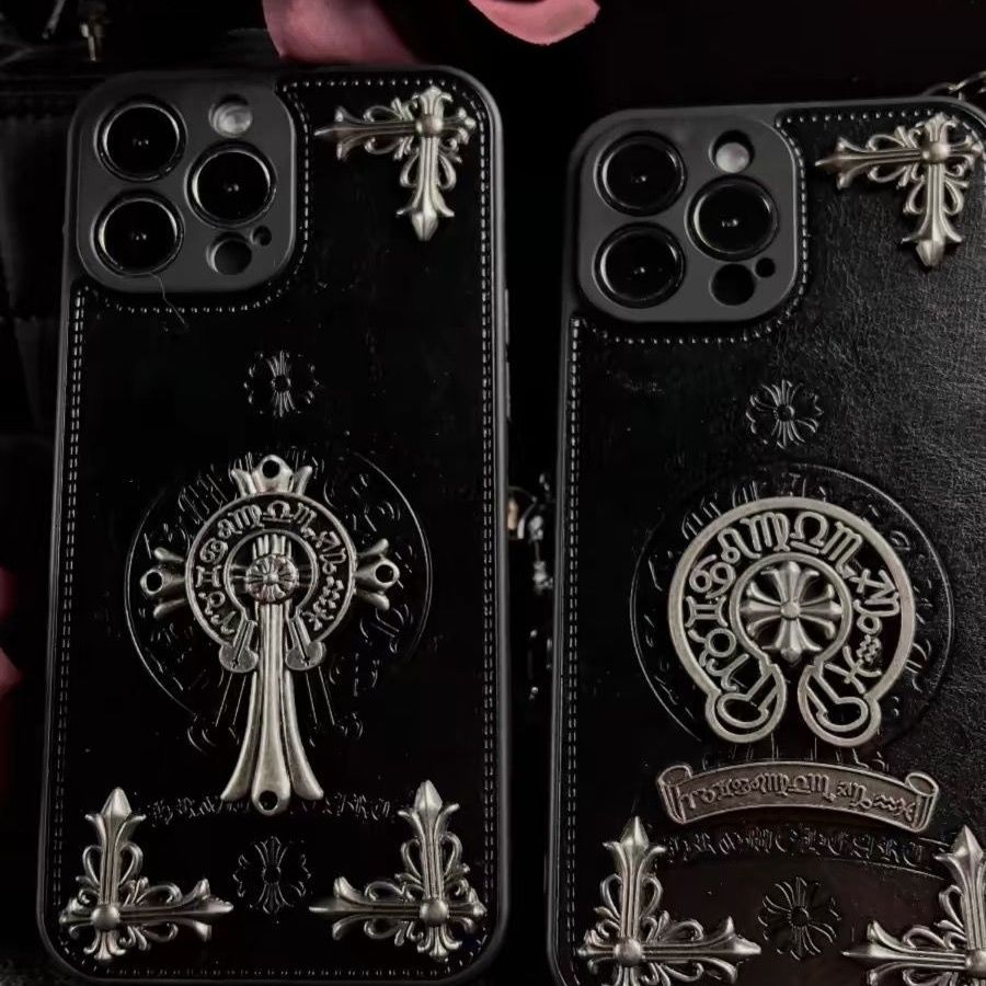 Chrome Hearts Dark Leather iPhone Phone Case
