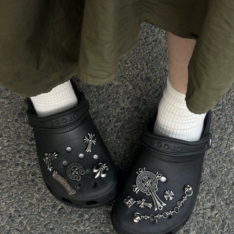 Chrome Hearts-Inspired DIY Chain & Cross Clog Accessories