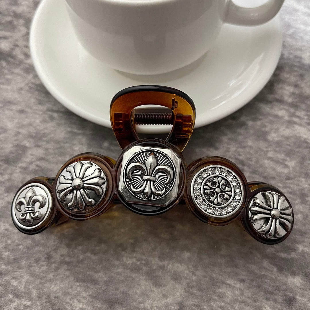 Chrome Hearts-Inspired Dark Retro Iris Hair Clip