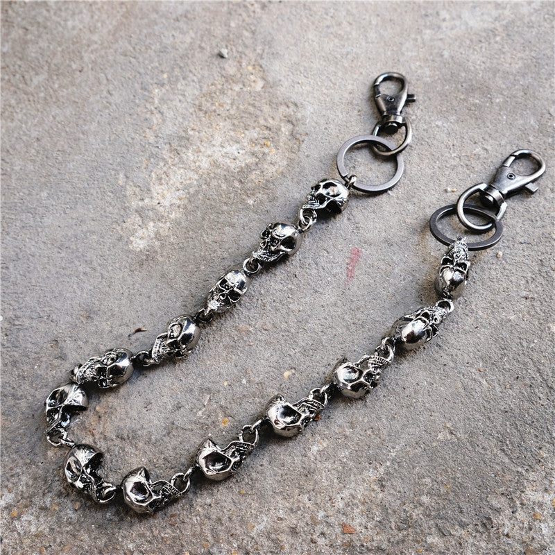 Skull head big ghost head dark hip-hop personality waist Pants Chain