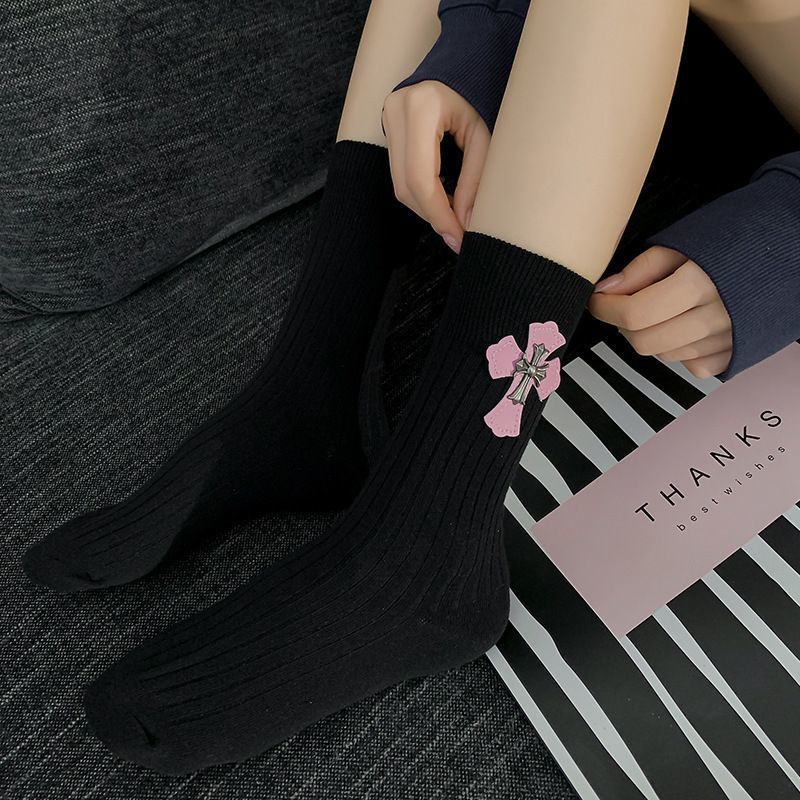 Chrome Hearts Cross Leather-Patch Socks