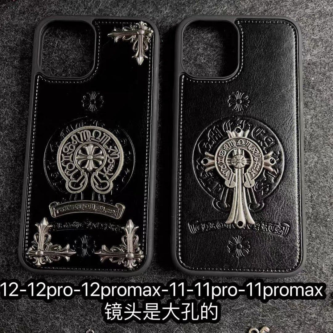 Chrome Hearts Dark Leather iPhone Phone Case