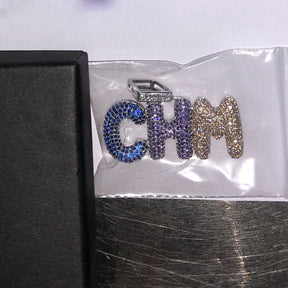 bubble letter name necklace custom diamond pendant