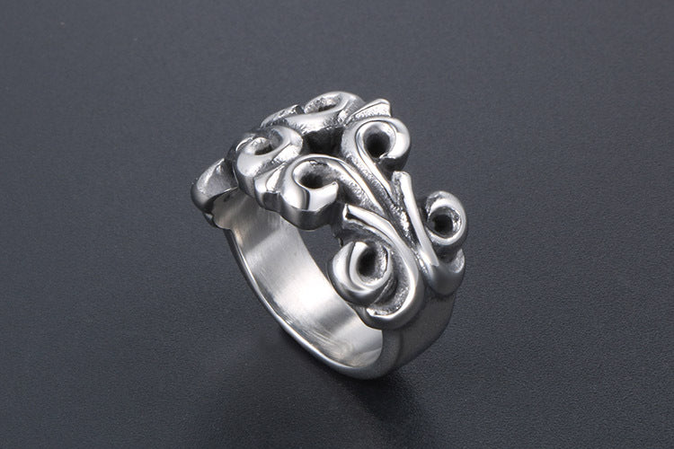 Carved Hollow-Out Punk Style Rings