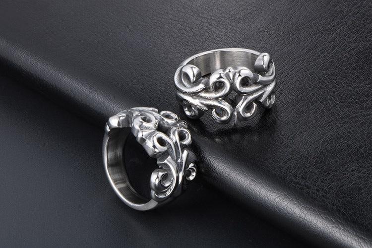 Carved Hollow-Out Punk Style Rings