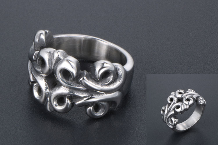 Carved Hollow-Out Punk Style Rings