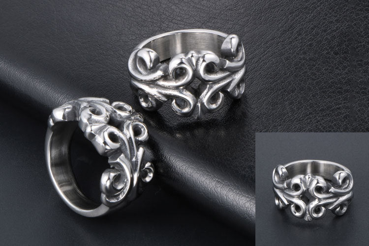 Carved Hollow-Out Punk Style Rings
