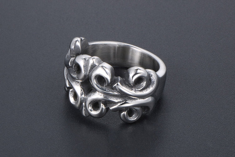 Carved Hollow-Out Punk Style Rings