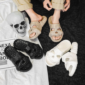 Halloween skull slippers