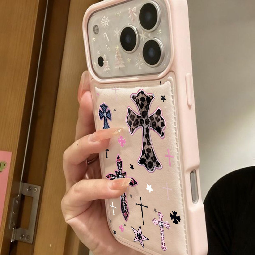 Chrome Hearts Leopard Print Cross iPhone Case