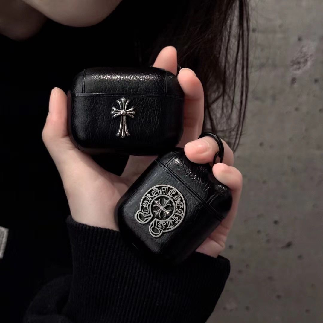 Chrome Hearts Black Bluetooth Earphone Protective Case