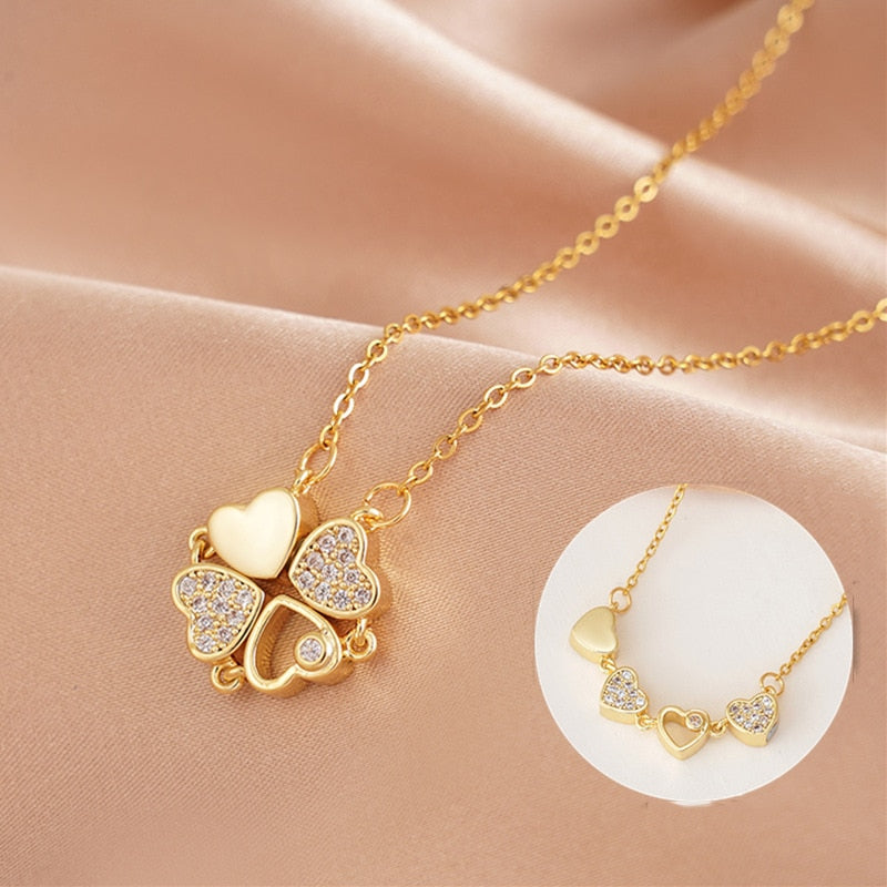 clover necklace gold