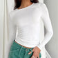Autumn Winter Y2k Crop Women Long Sleeve T Shirt O Neck Slim Fit Pullovers