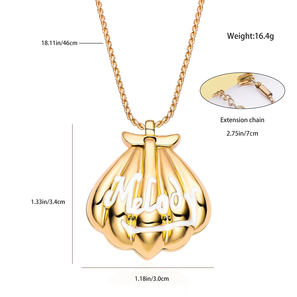 gold shell necklace Melody for Girl Women Daughter