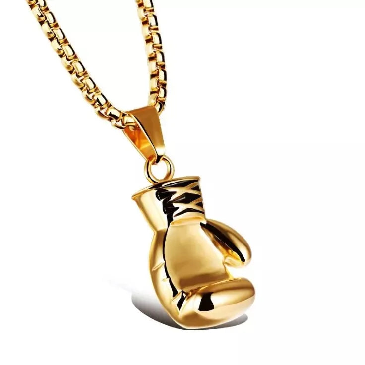 Boxing Glove Pendant Necklace Hip Hop Necklace Sports Fitness Gift