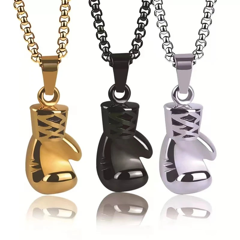 Boxing Glove Pendant Necklace Hip Hop Necklace Sports Fitness Gift