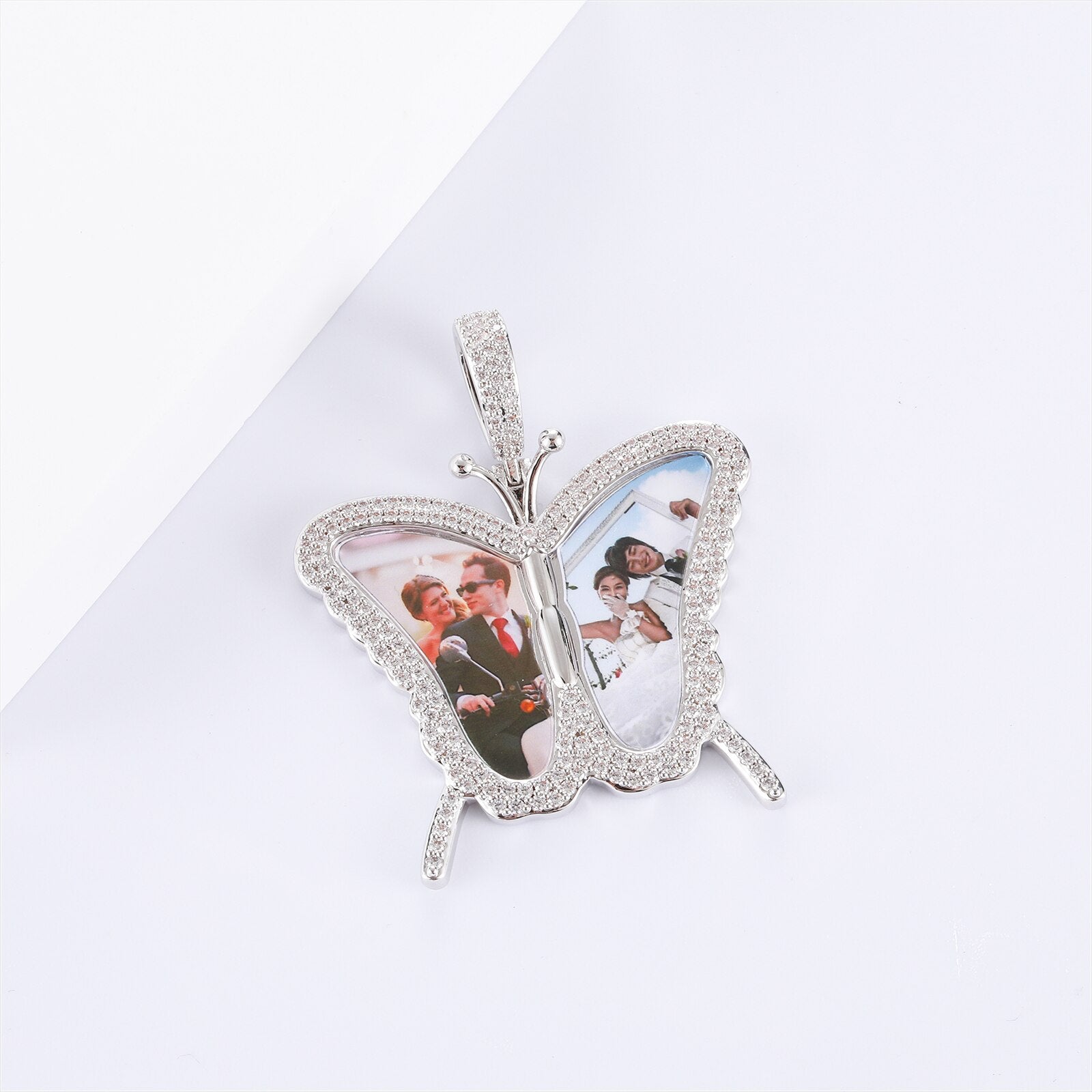 Custom Photo Butterfly Shape Necklace Pendant