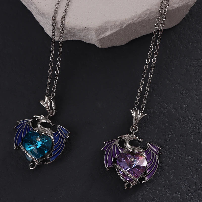 dragon necklace Blue Purple Pendant