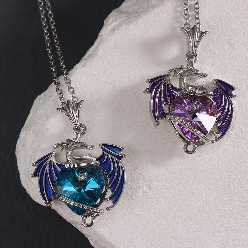 dragon necklace Blue Purple Pendant