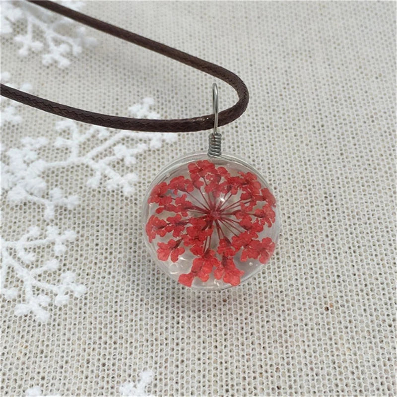 dandelion necklace Lucky WISH Glass Ball Jewelry