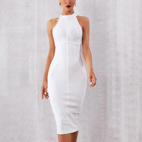 White cocktail midi Dress