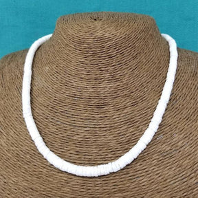 Bohemian Hawaii Puka White Clam Chips Shell Necklace