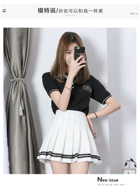 Striped Pleated Elastic Waist Female Sweet Mini Dance Plaid Skirt Y2k