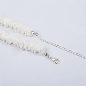 Bohemian Hawaii Puka White Clam Chips Shell Necklace