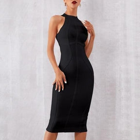 Black cocktail midi Dress