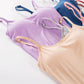 Solid Tank Tops Adjustable Strap Built In Cup Padded Wireless Camisole Camis Vest