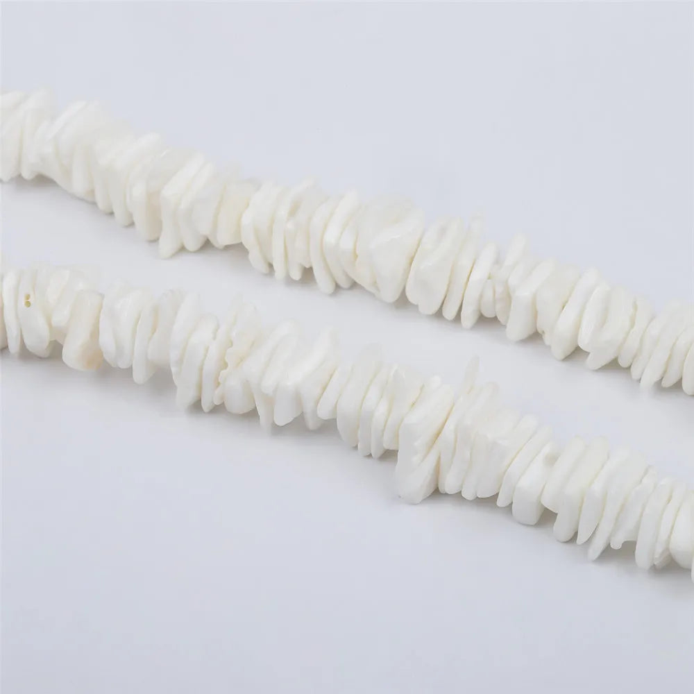 Bohemian Hawaii Puka White Clam Chips Shell Necklace