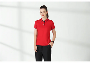 Golf Women's Polo Shirt Lapel Slim Fit Short Sleeve