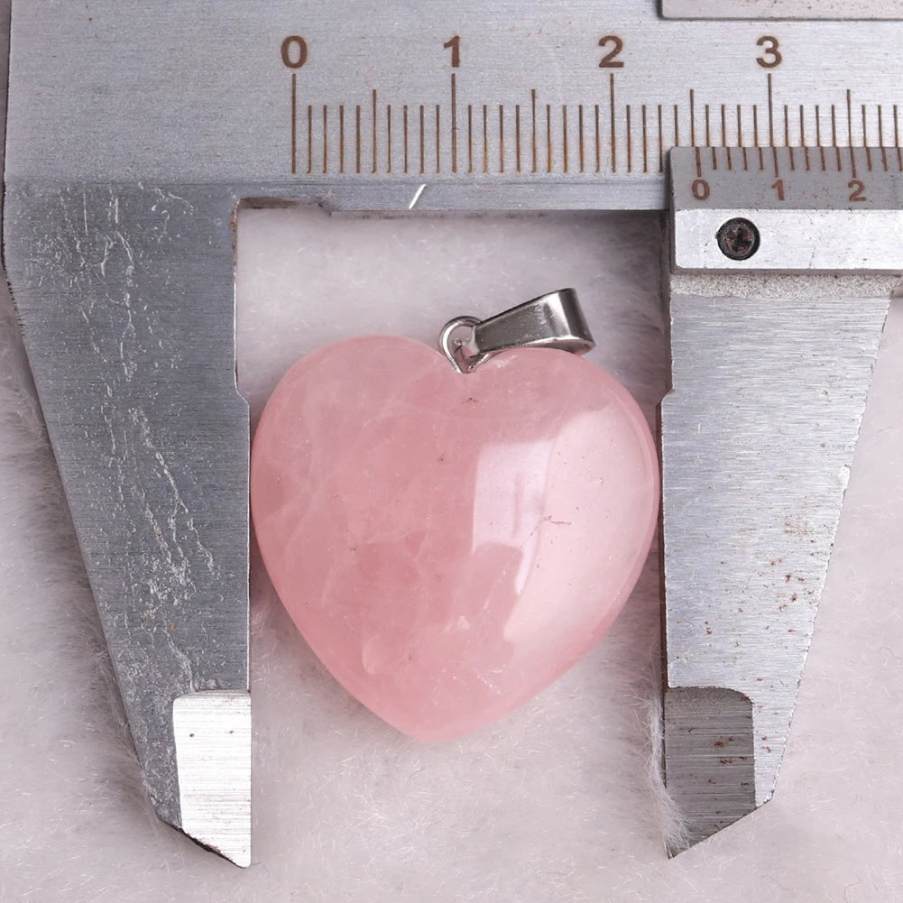 rose quartz pendant Heart Necklace