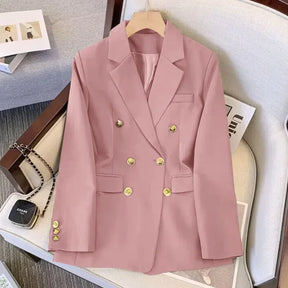 Jackets Blazer Woman Spring Autumn Solid Color Long Sleeve Tailored Collar