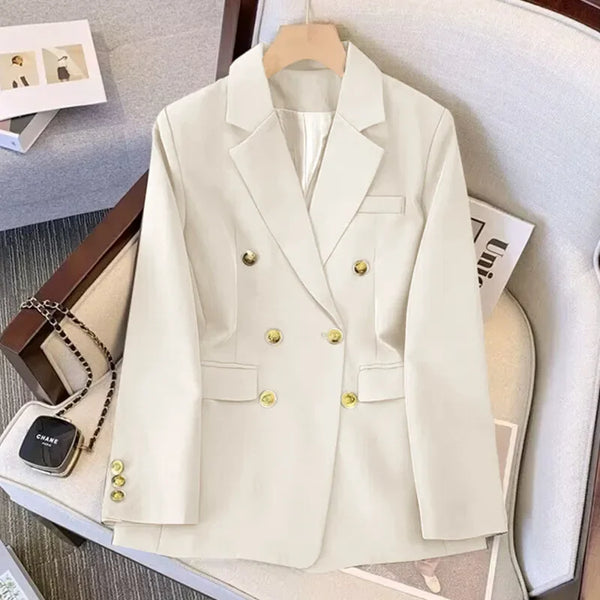 Jackets Blazer Woman Spring Autumn Solid Color Long Sleeve Tailored Collar