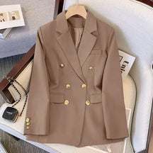 Jackets Blazer Woman Spring Autumn Solid Color Long Sleeve Tailored Collar