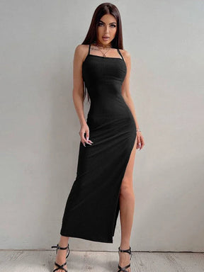 Backless Bandage  Bodycon Halter Neck Split Party Dresses