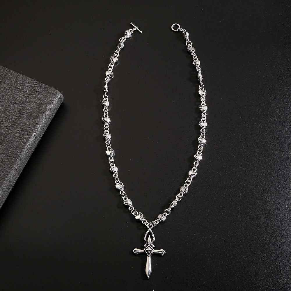 Chrome Hearts Style Dark Cross Necklace