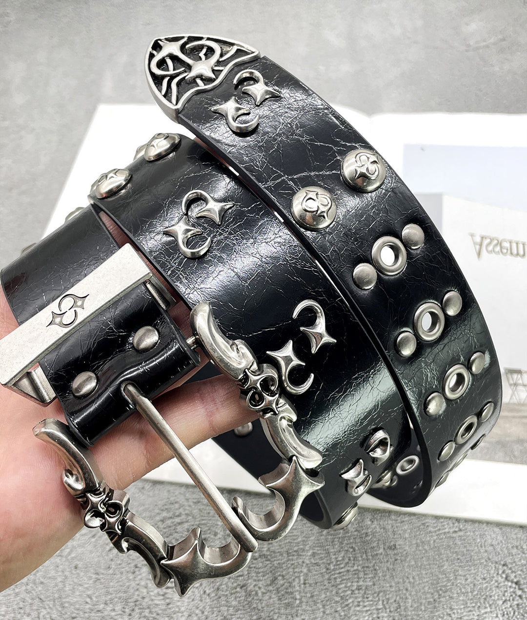 Chrome Hearts Studded Buckle Metal Hip Hop Belt