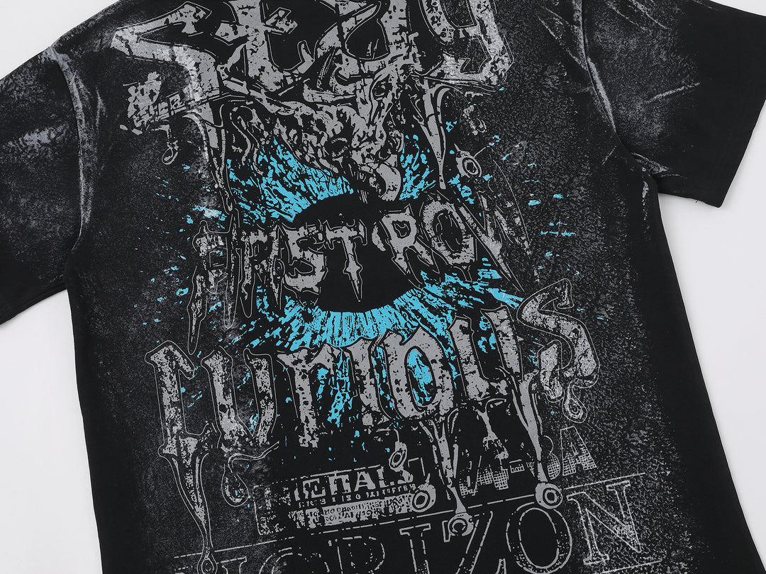 FIRST ROW LOST UTOPIA UNIVERSE CROPPED TEE White