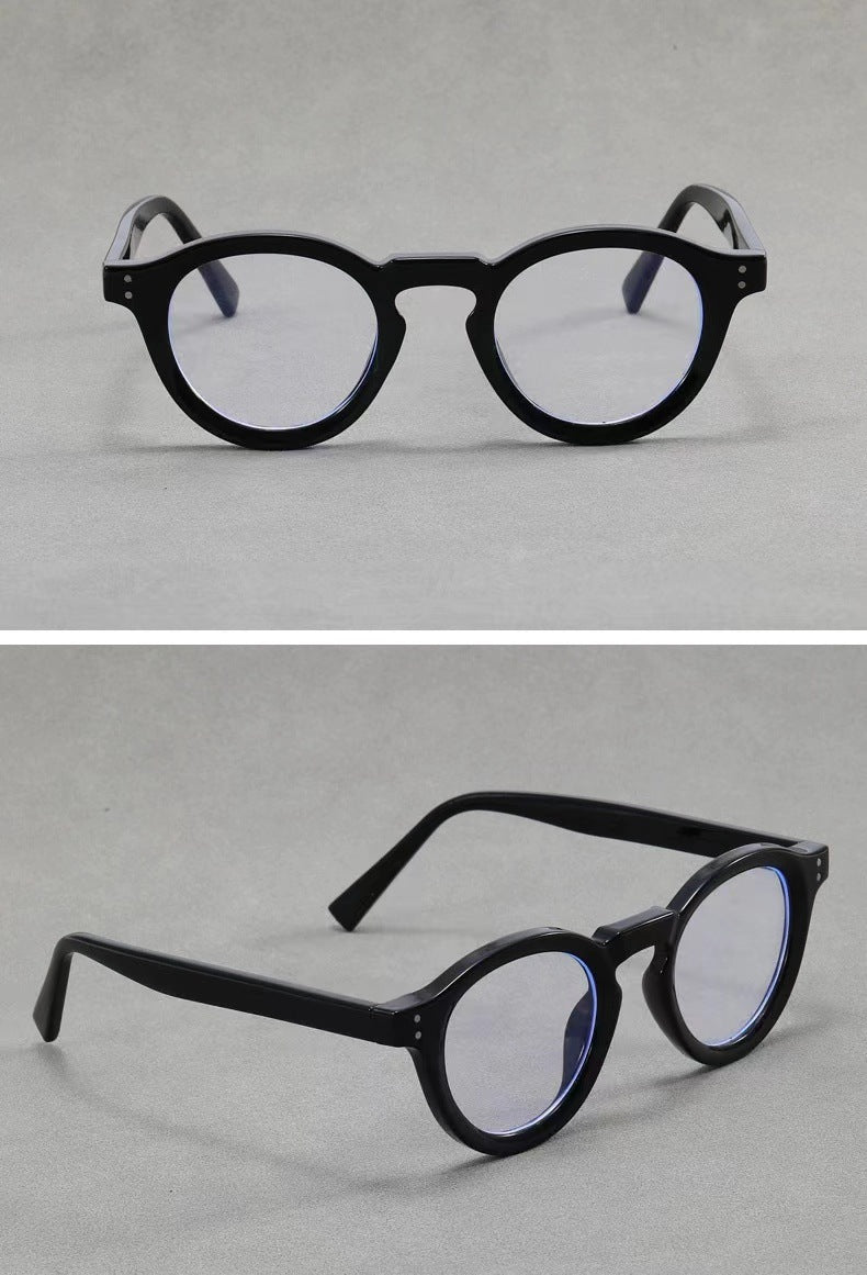 High-end round glasses with studded details