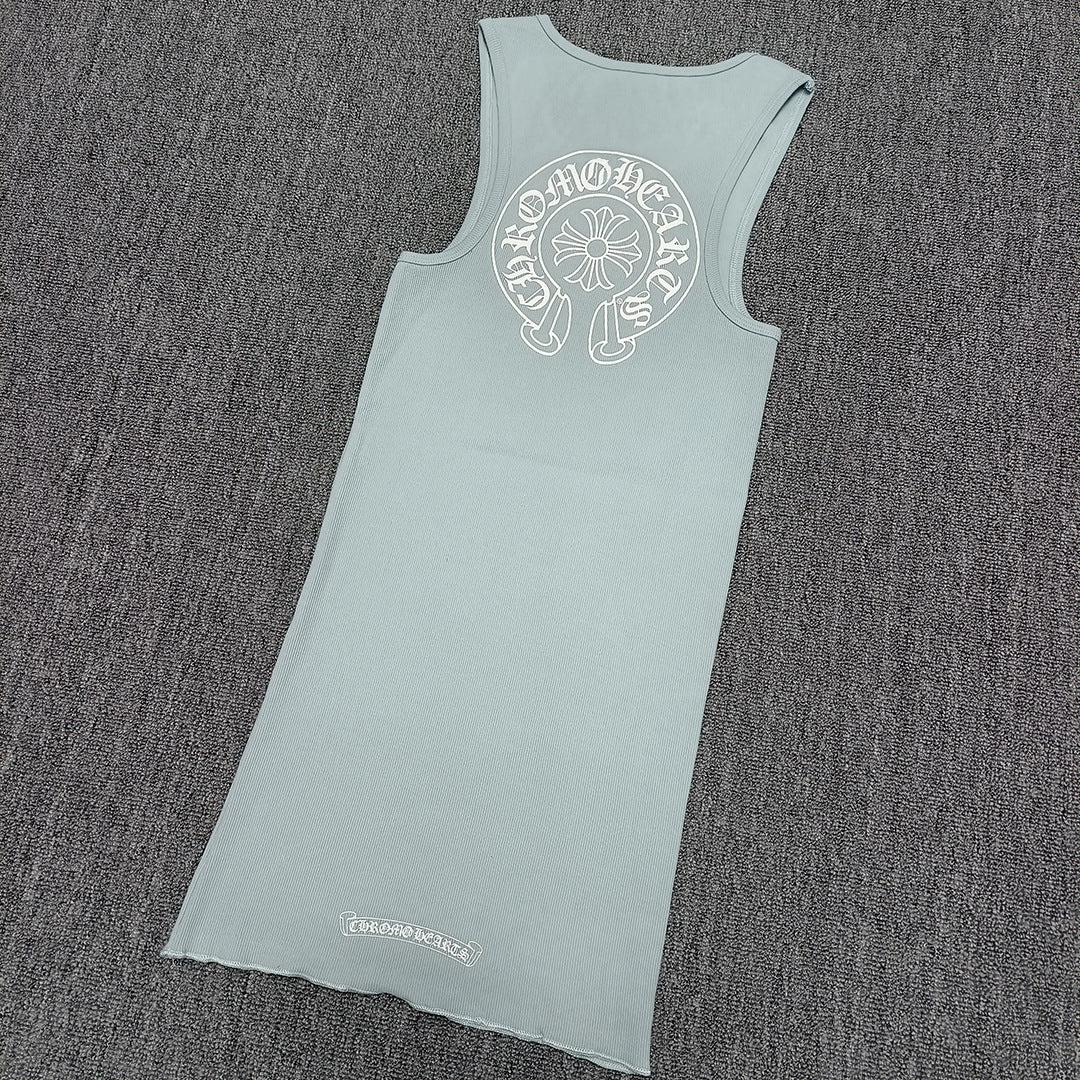 Chloe Heart Blue Horseshoe Print Vest