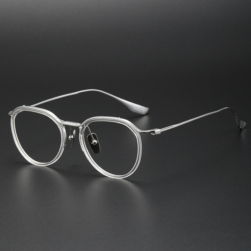 Irregular browline pure titanium eyeglass frames