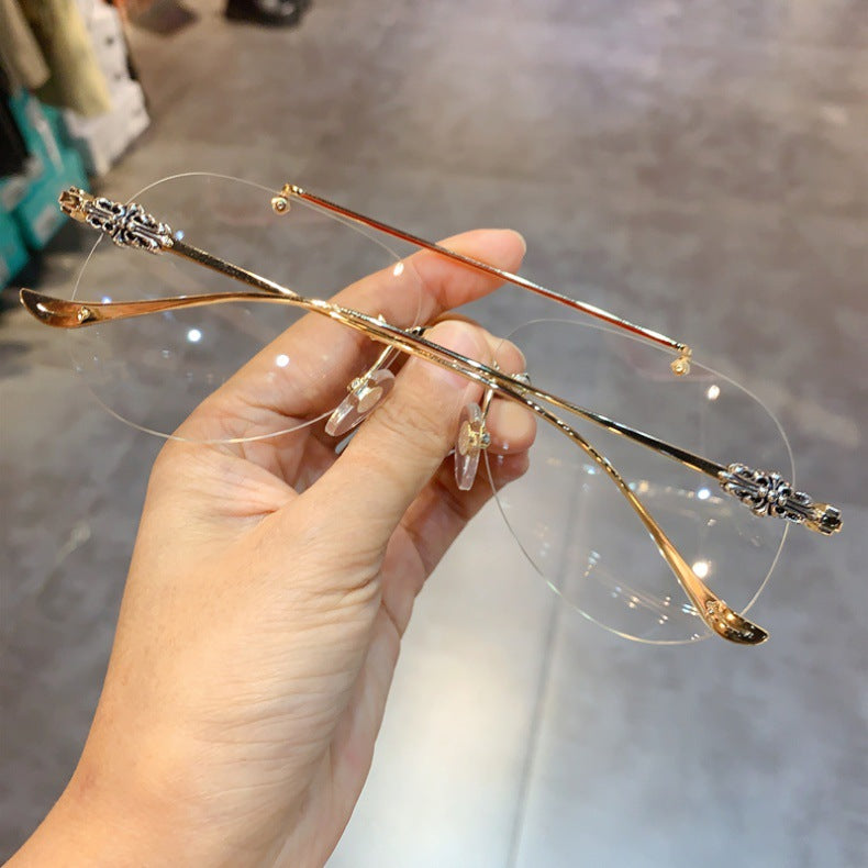 Chrome Hearts Rimless Prescription Goggles Wide-Fit Aviator Eyewear