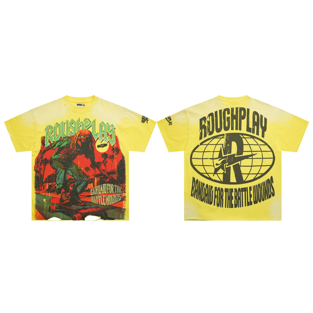 RoughPlay NYC Distressed, Ripped, and Sparkling Short-Sleeve T-Shirt