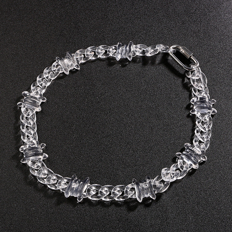 Chrome Hearts transparent resin acrylic cross necklace