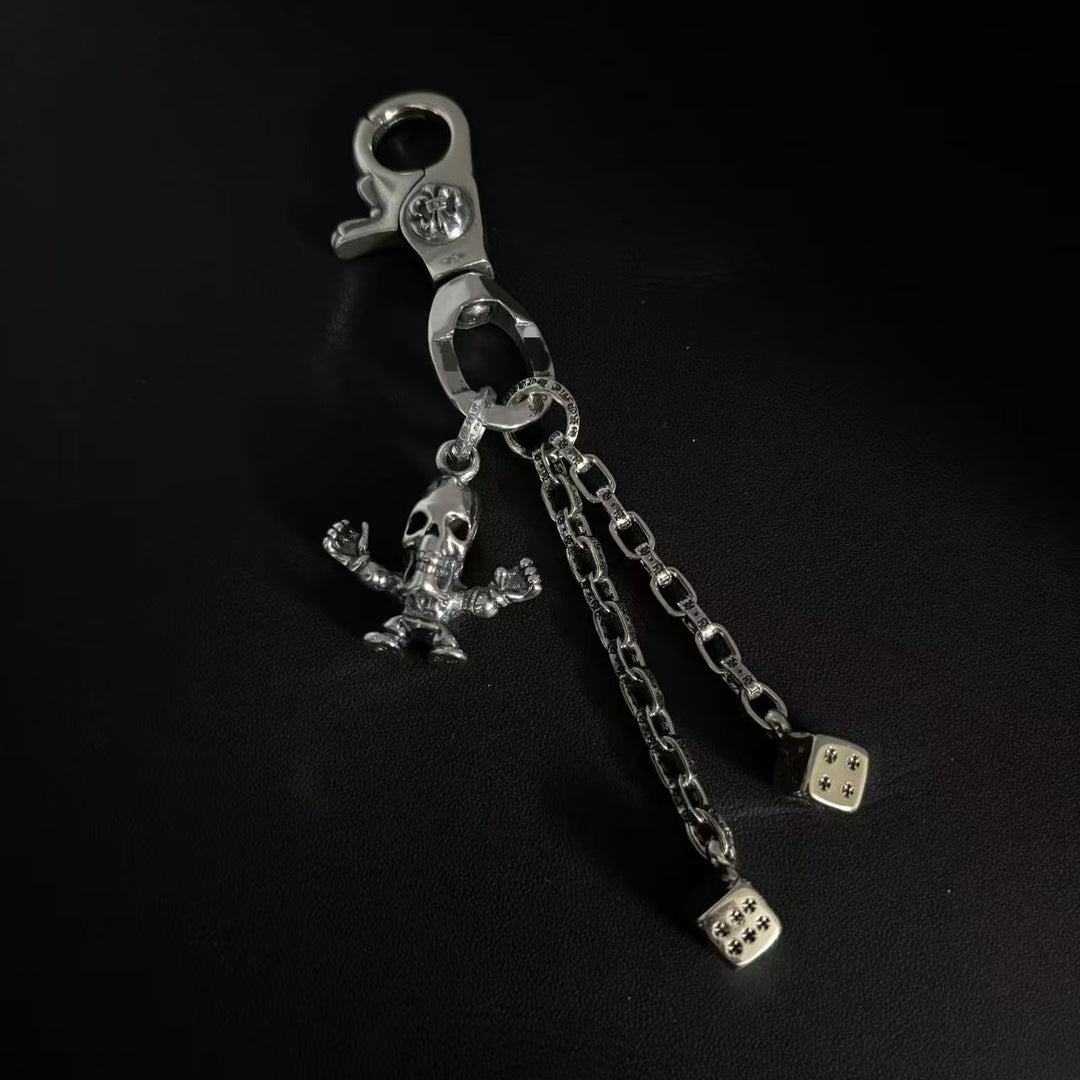 Chrome Hearts Skull and Dice Keychain