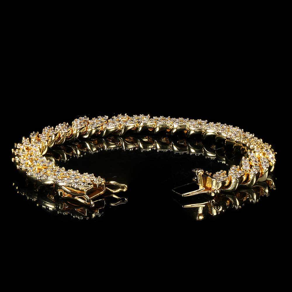9mm Single-Row Zircon Cuban Link Bracelet