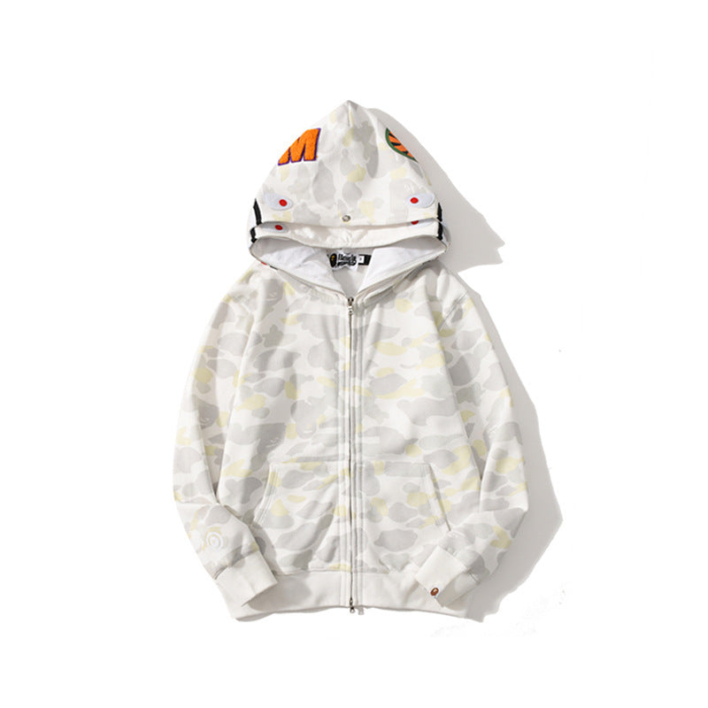 BAPE Shark camouflage hooded cardigan jacket